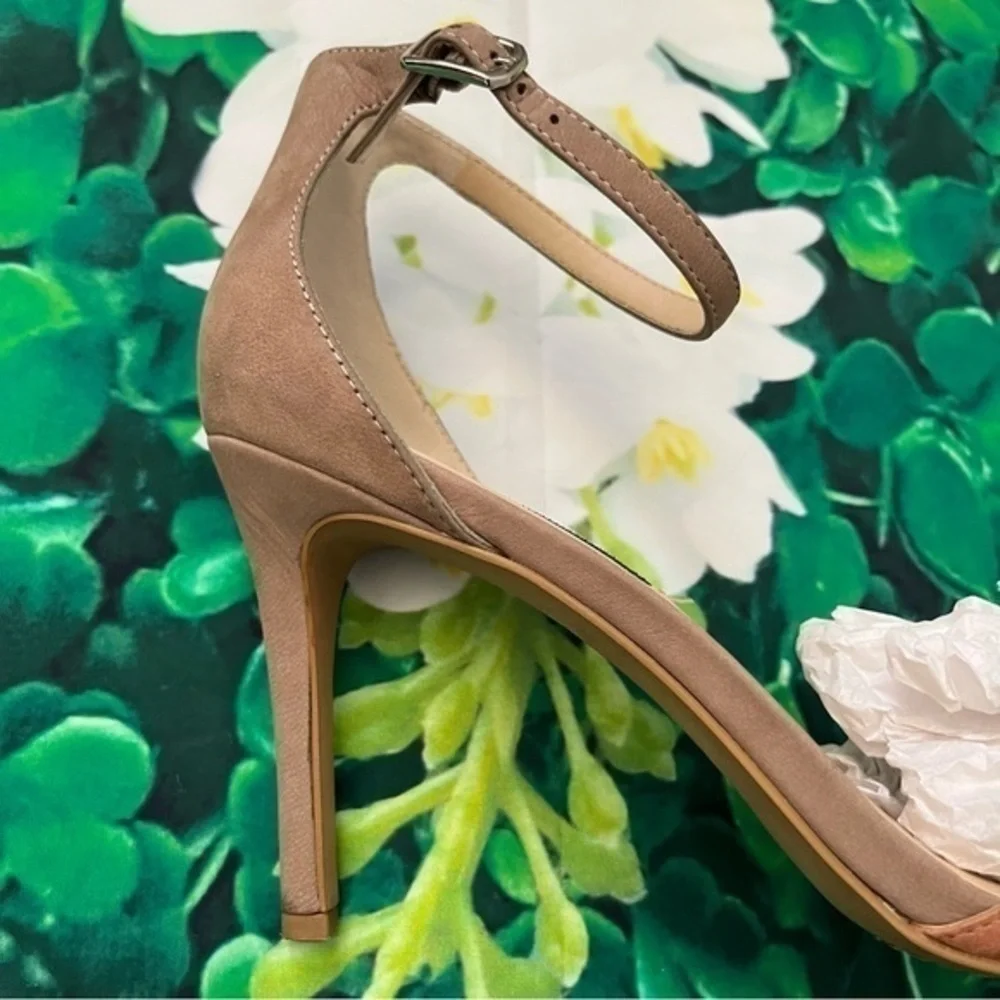 Steven By Steve Madden Anibell Peach Pink Leather Point Toe Heels Size 8.5